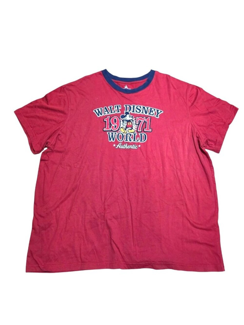 Disney Parks Walt Disney World T Shirt Mens 3XL Red Ringer Embroidered Mickey 19